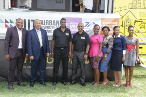 Launch of energyDRIVE Project Sponsors: ESWETA, Nedbank and Conlog, Executive Dean of Applied Sciences and IEETR Station Manger  